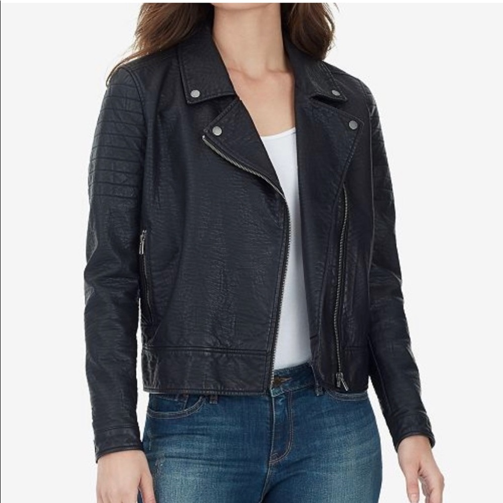 •William Rast• black faux leather jacket